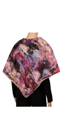 Poncho rose - doublure violette