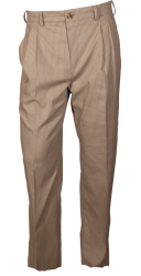 Trendy (2plis) jean's beige rayé blanc