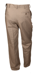 Trendy (2plis) jean's beige rayé blanc
