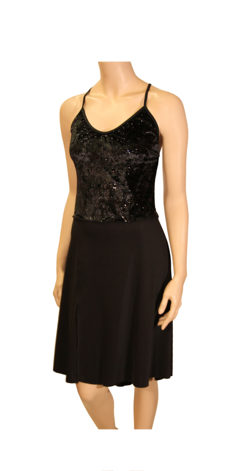 Robe Bailando velours noir pailleté