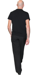 Pantalon tango homme noir rayé gris