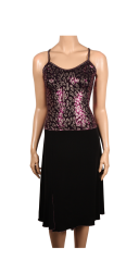 Robe Baila laminé fuchsia